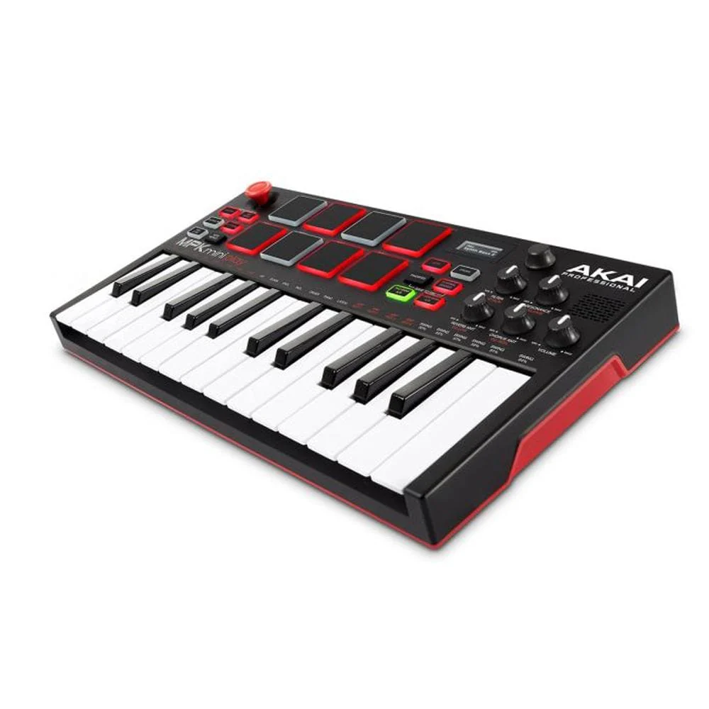 Akai MPK Mini Play Mini Controller Keyboard with Built-in Speakers With Headphone, Polishing Cloth, Gigbag & Ebook - Image 2
