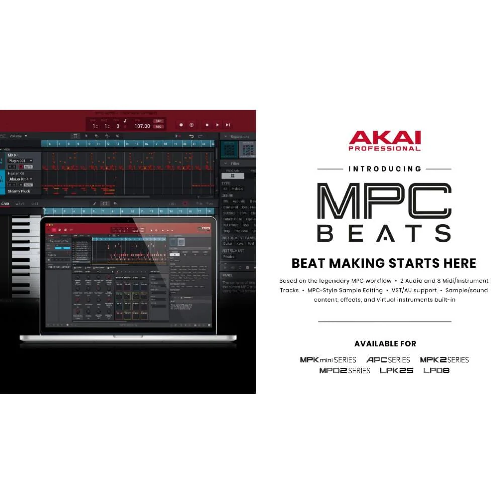 Akai Professional MPK225 USB/iOS MIDI Controller Keyboard With MPC Beats Software Pack - Image 4