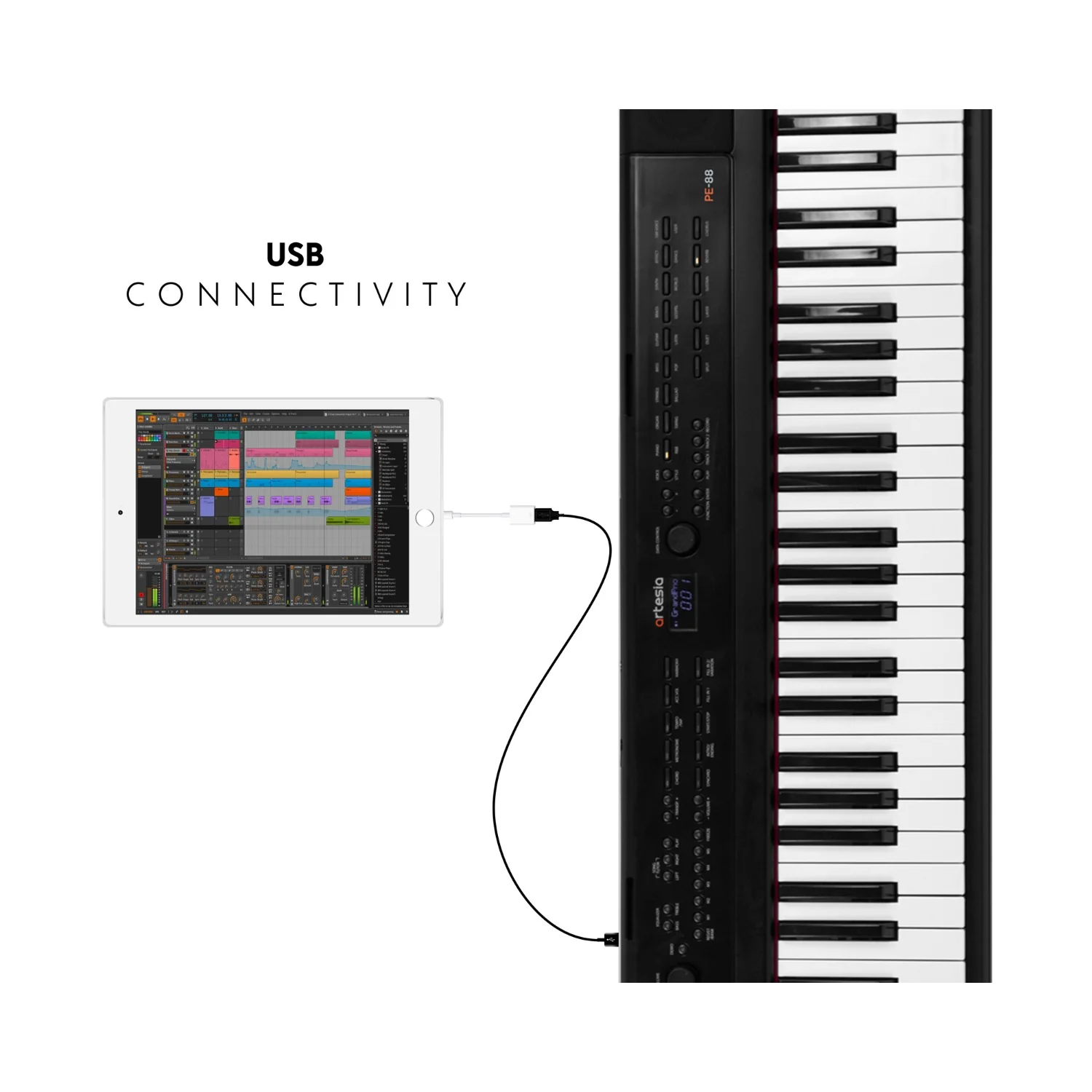 Artesia PE 88 Key Deluxe Digital Piano - Black - Image 11