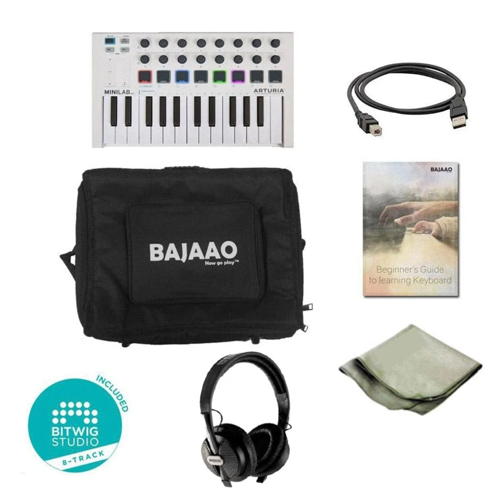 Arturia Minilab MKII 25 Slim-key Midi Keyboard With Headphone, Polishing Cloth, Gigbag & Ebook