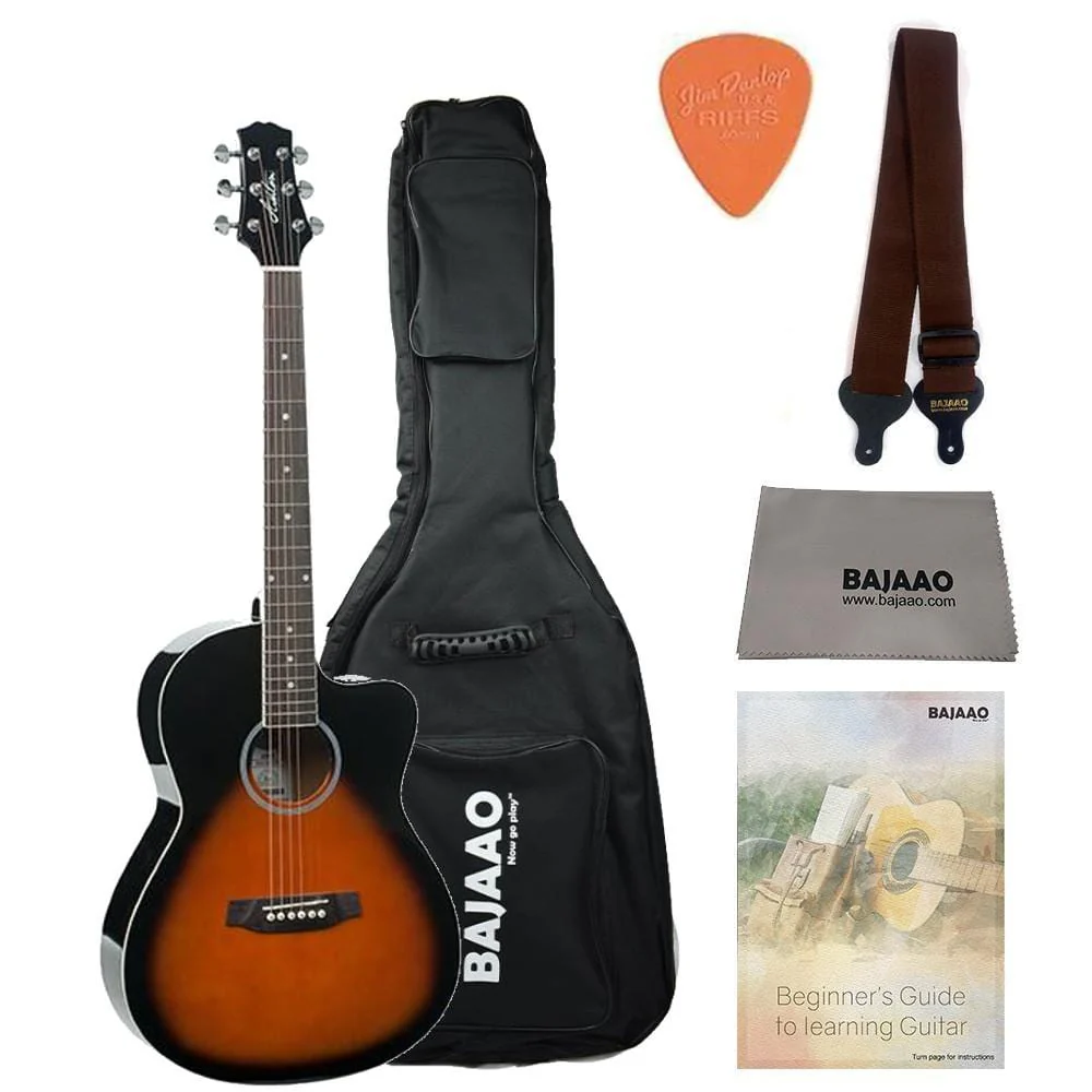 Ashton D10C 39-inch Cutaway Acoustic Guitar with Gigbag, Picks, Strap, Cloth & Ebook - Image 3