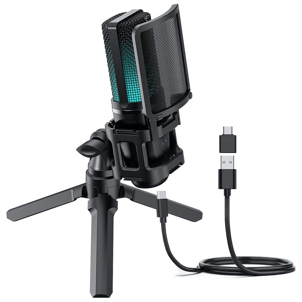 Audio Array AM-C32 RGB USB Condenser Microphone with Tripod Pop Filter and Shock Mount - Image 2