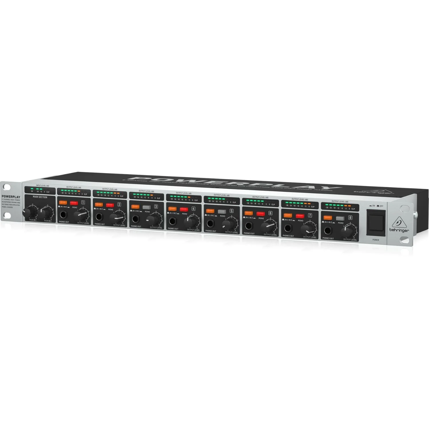 Behringer Powerplay HA8000 V2 8-Channel High-Power Headphone Amplifier - Image 4