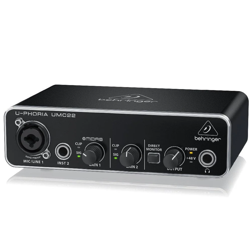 Behringer UMC22 2-Channel USB Audio Interface with Midas Mic Pre Amplifier - Image 3