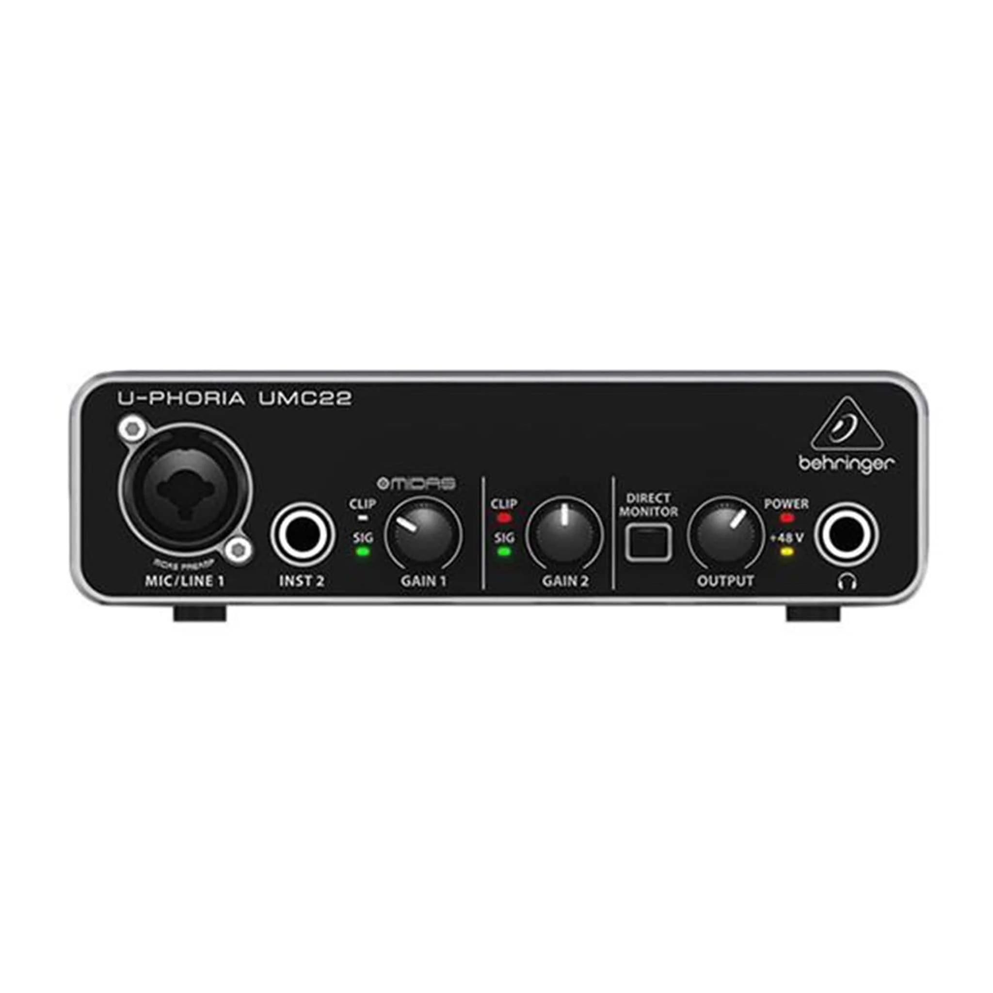 Behringer UMC22 2-Channel USB Audio Interface with Midas Mic Pre Amplifier with XLR Cable, Polishing Cloth & Ebook - Image 3