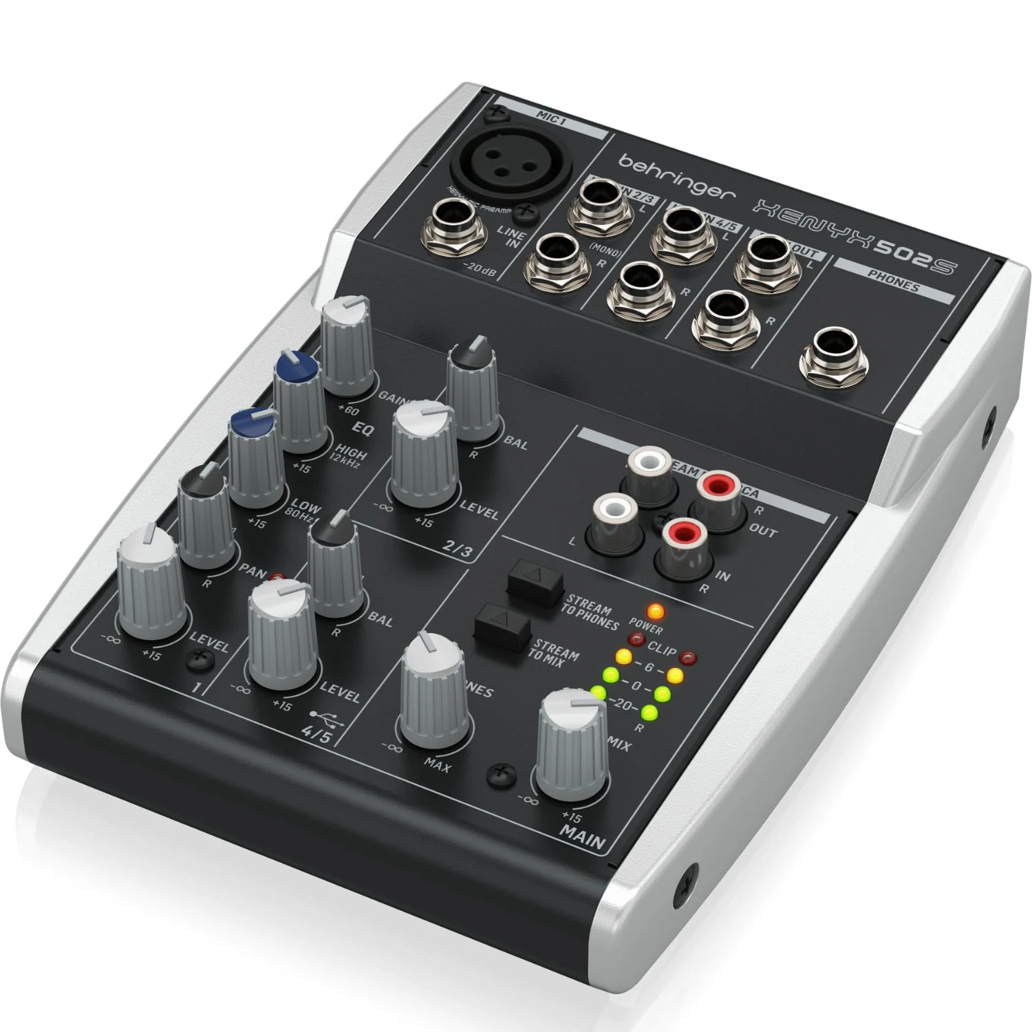 Behringer XENYX 502S Premium Analog 5-Input Mixer with USB Streaming Interface - Image 4