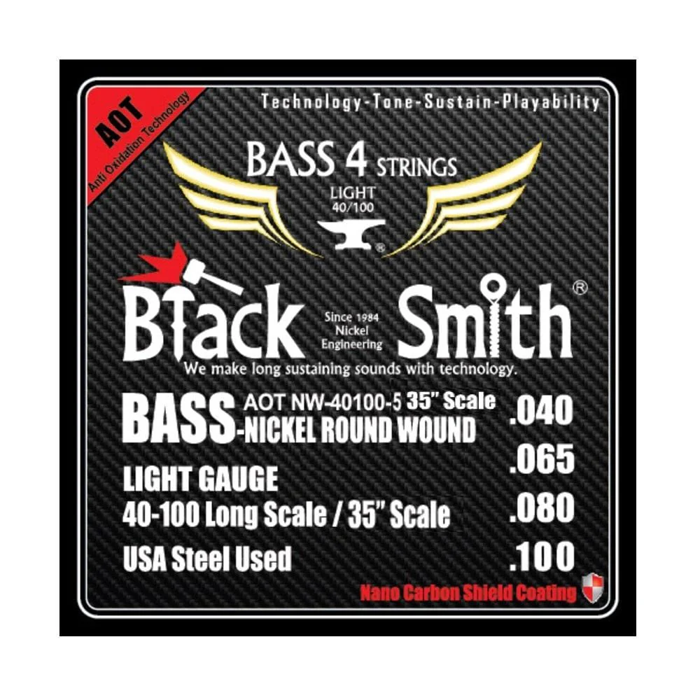 Black Smith Nano Coated Nickel Round Wound Bass Guitar Strings - Image 2
