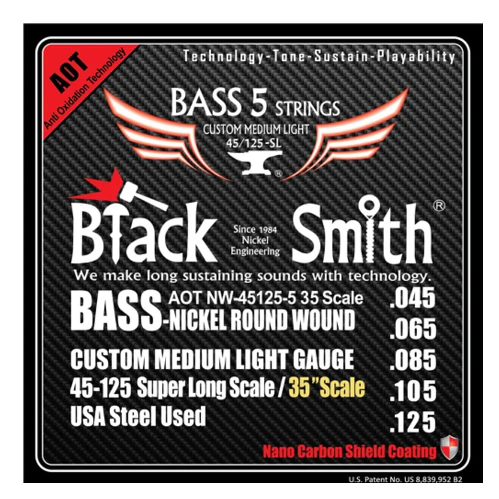 Black Smith Nano Coated Nickel Round Wound Bass Guitar Strings - Image 7
