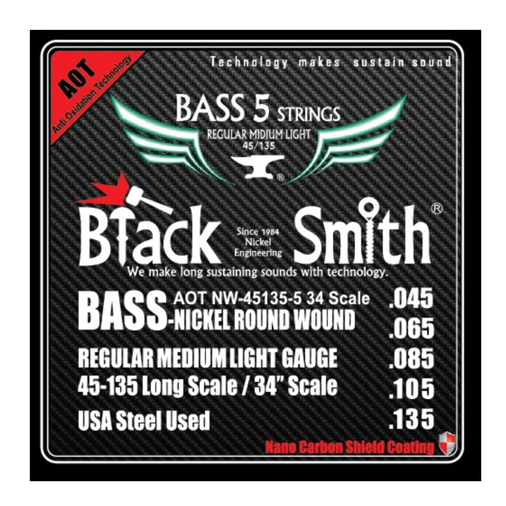 Black Smith Nano Coated Nickel Round Wound Bass Guitar Strings - Image 8