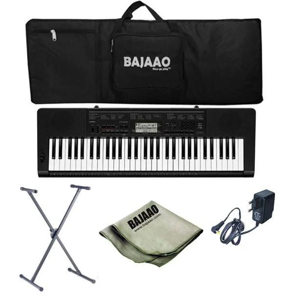 Casio CTK-3200 61-Key Portable Keyboard with with Stand, Gigbag, Polishing Cloth and Power Adapter