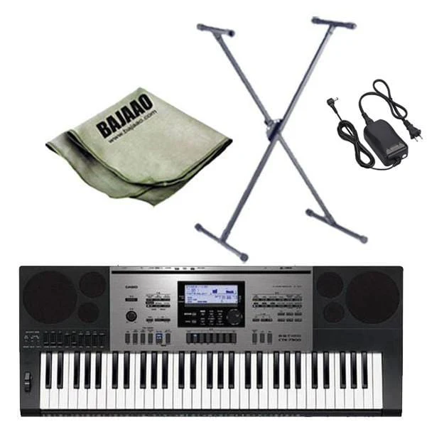 Casio CTK-7300IN Localized MIDI Keyboard with Stand, Polishing Cloth and Power Adapter