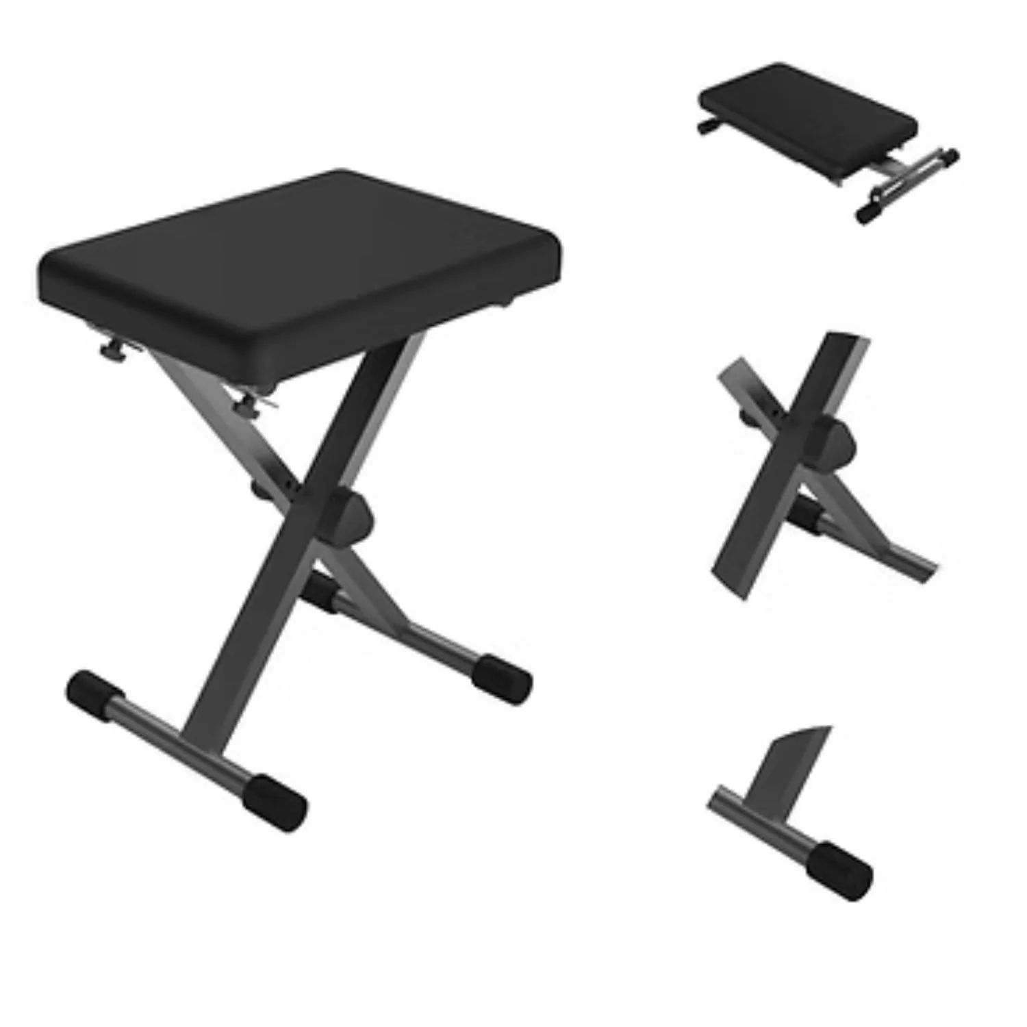 Chetty CB1 Foldable X-Type Padded Seat Adjustable Keyboard Bench - Image 3