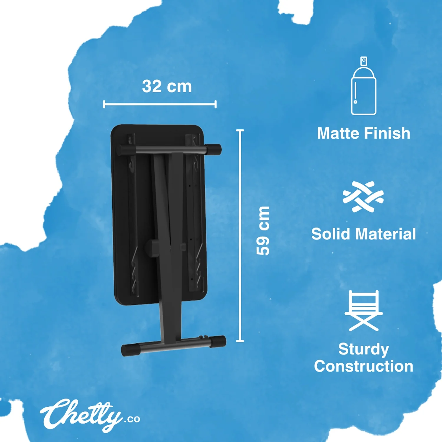 Chetty CB1 Foldable X-Type Padded Seat Adjustable Keyboard Bench - Image 5