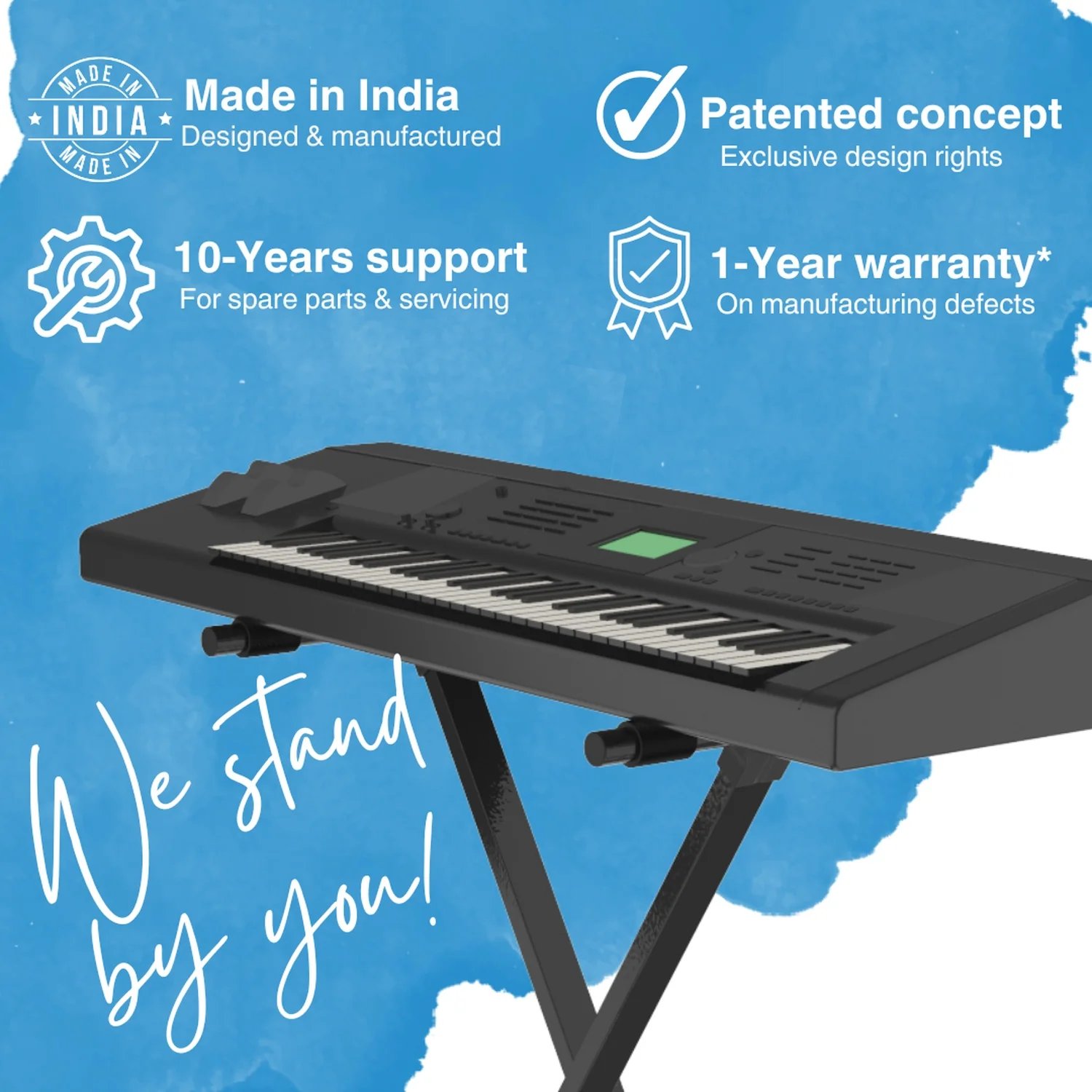 Chetty CB1 Foldable X-Type Padded Seat Adjustable Keyboard Bench - Image 6