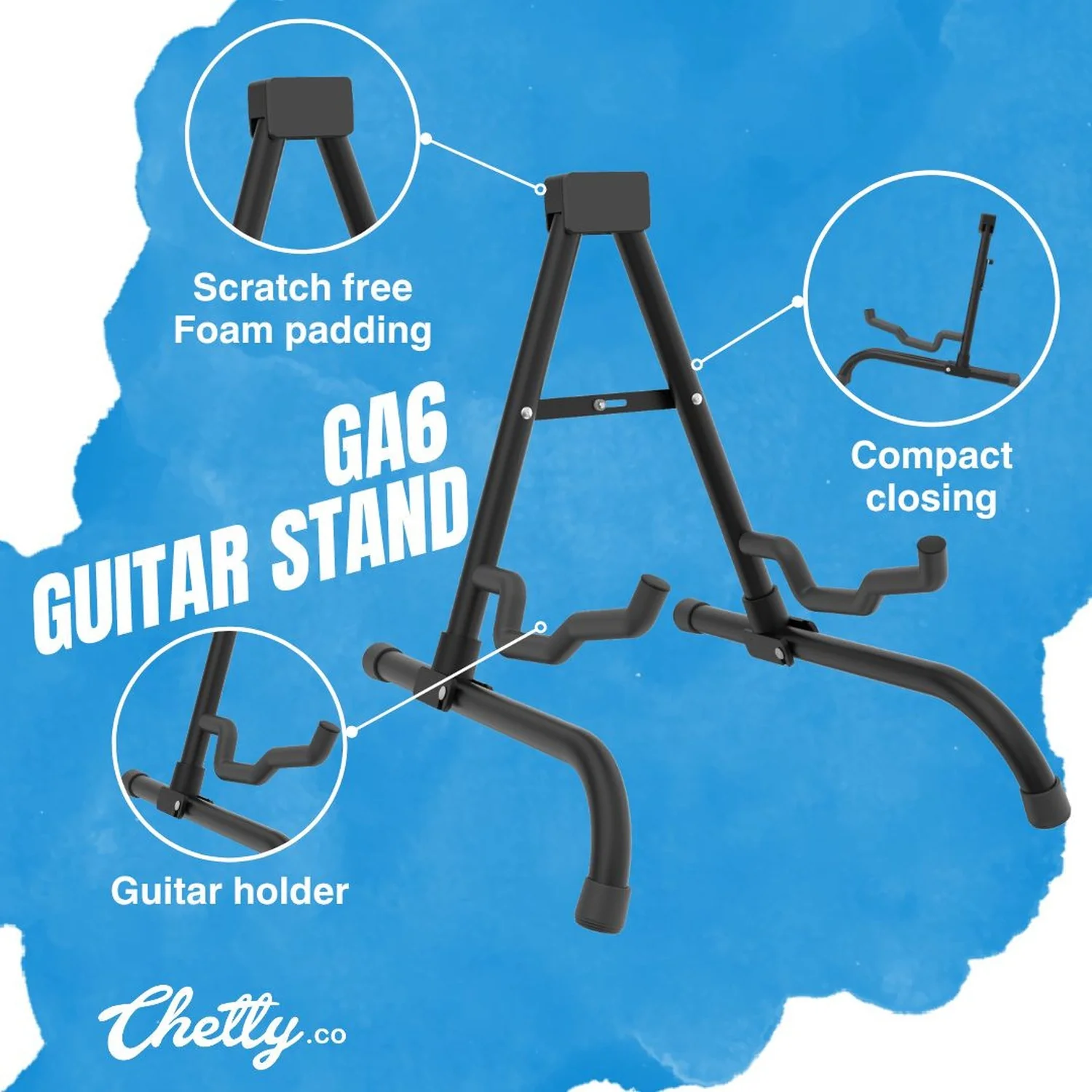Chetty GA6 A-Type Foldable Guitar Stand - Image 3