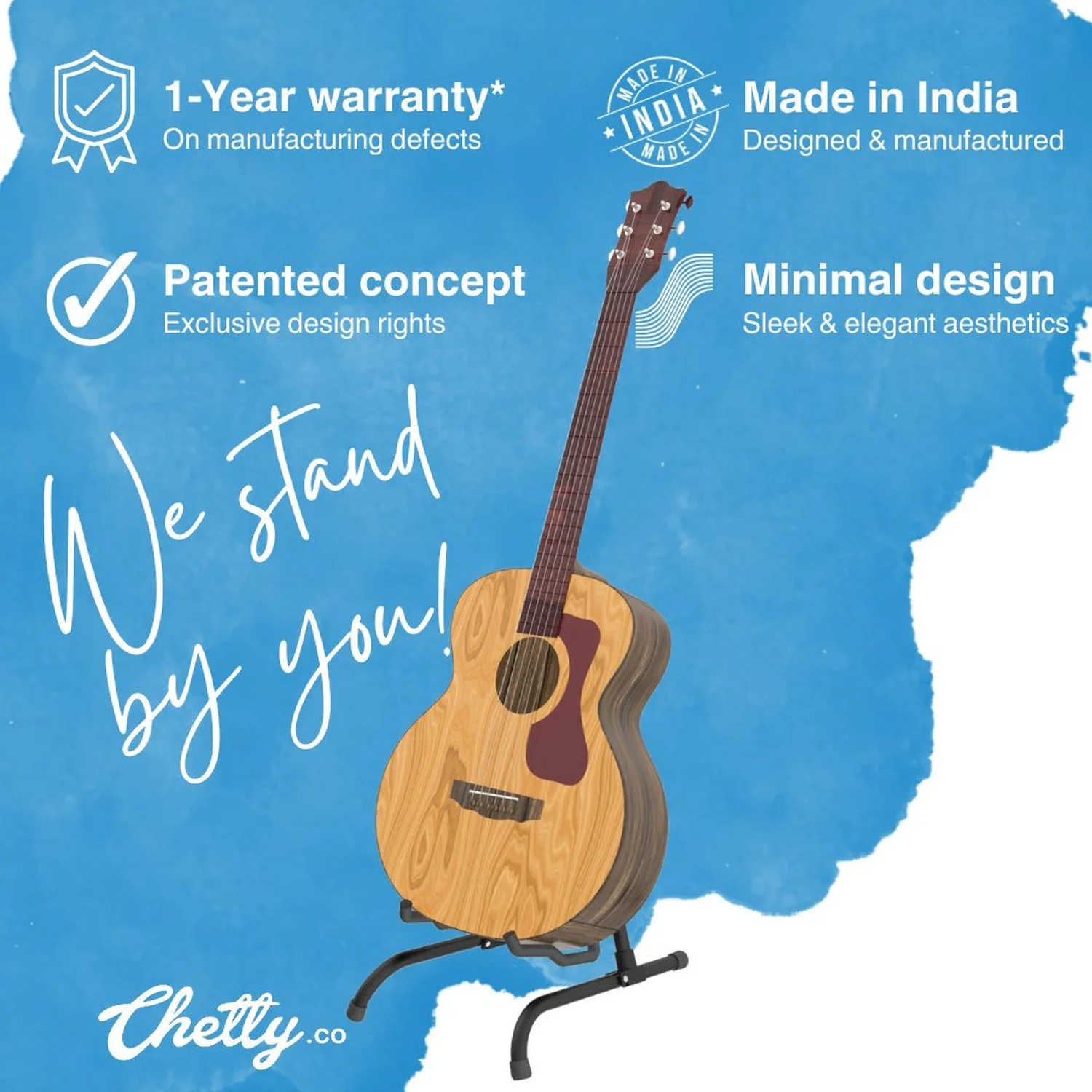Chetty GA6 A-Type Foldable Guitar Stand - Image 5
