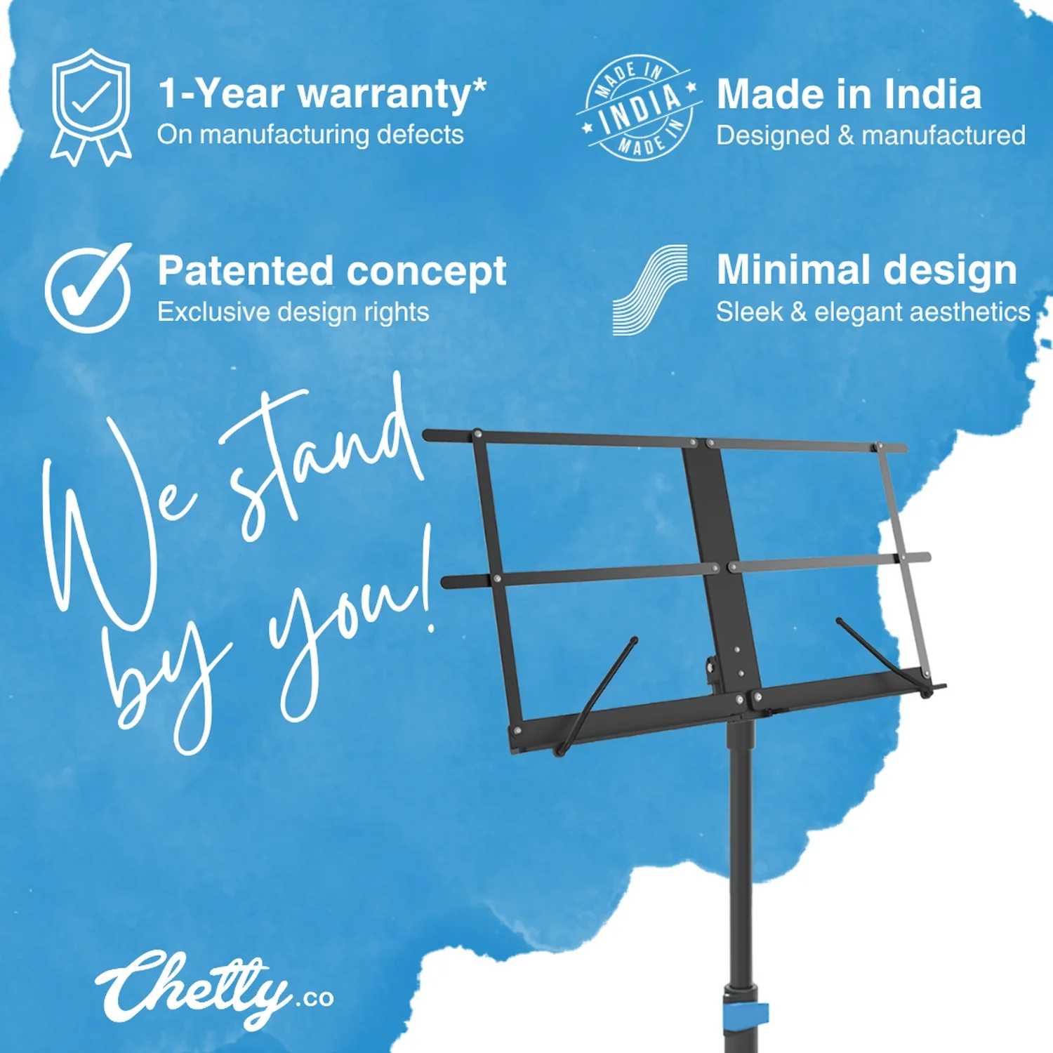Chetty RT23 Collapsible Tripod Music Stand with Detachable Music Mount - Image 5