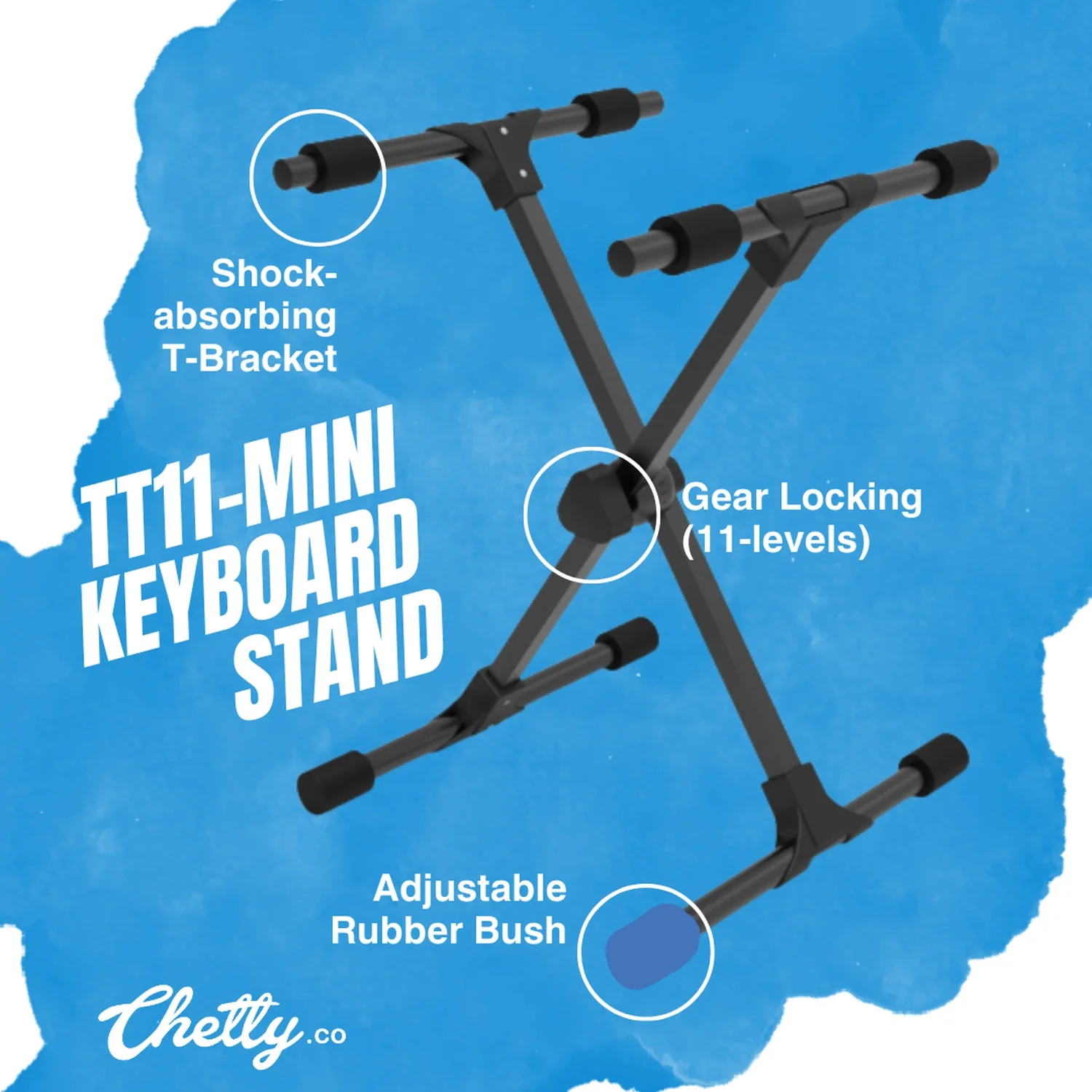 Chetty TT111 Mini Professional X Type Keyboard Stand - Image 4