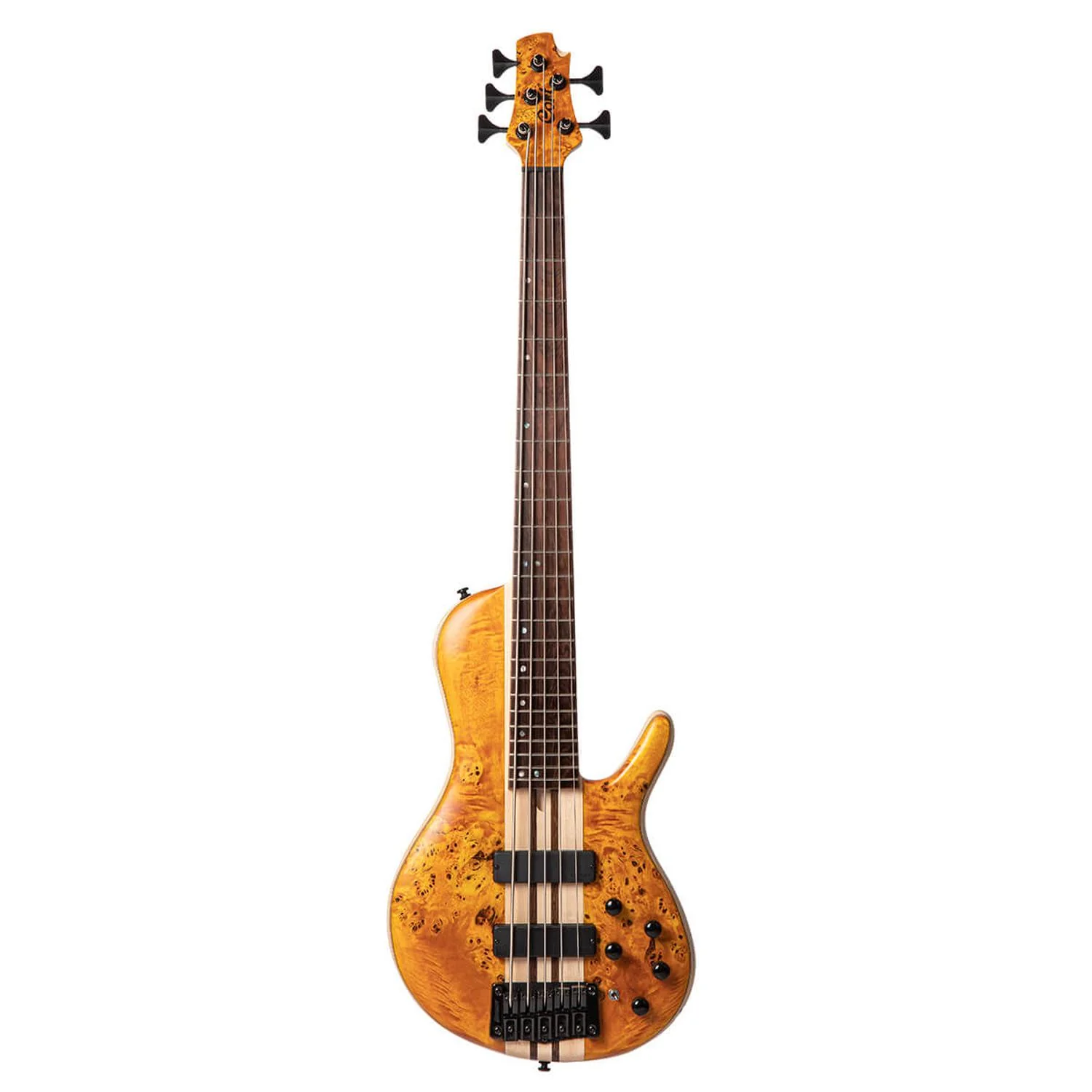 Cort A5 PLUS SC Single Cut 5-Strings Bass Guitar with Case - Amber Open Pore