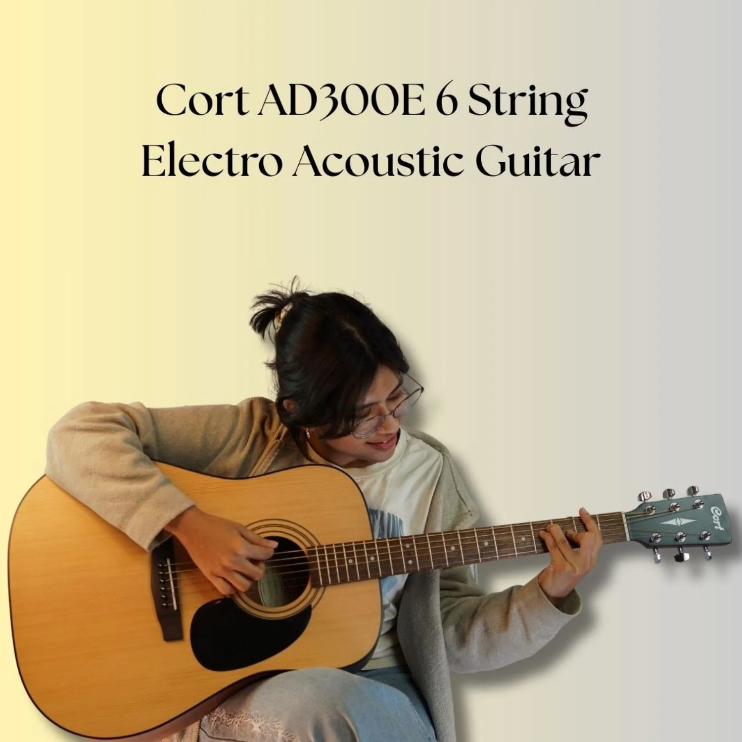 Cort AD300E 6 String Electro Acoustic Guitar - Image 6
