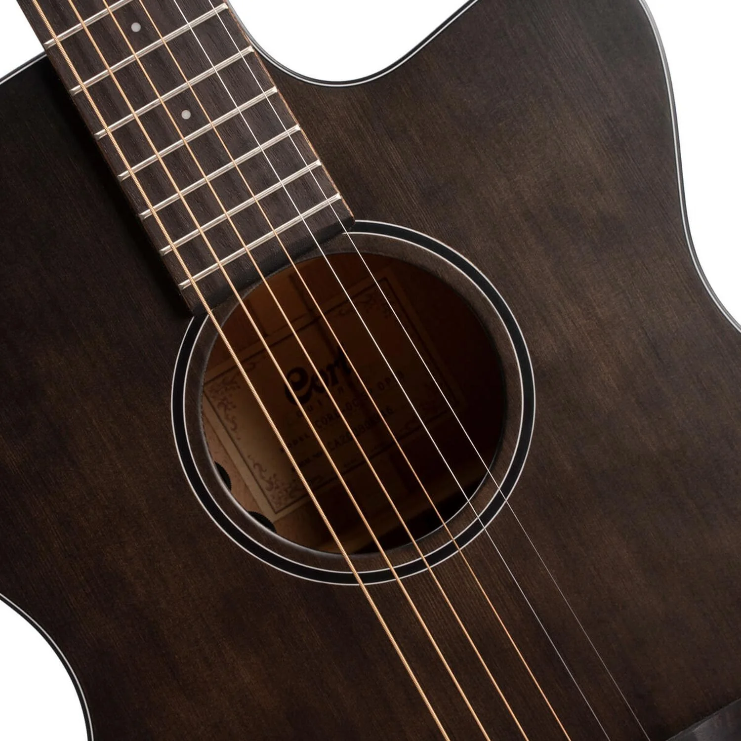 Cort Core OC Spruce 6-Strings Electro Acoustic Guitar With Bag- Open Pore Trans Black - Image 6