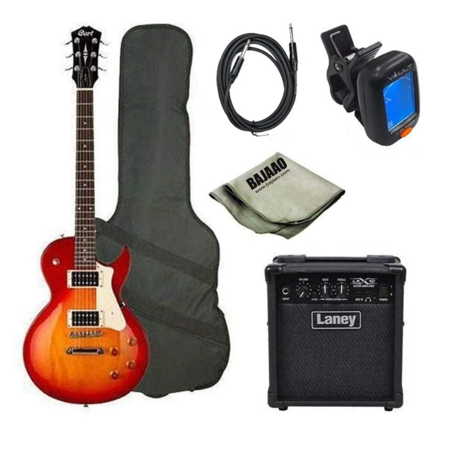 Cort CR100 Les Paul Style Standard Electric Guitar Bundle - Image 4