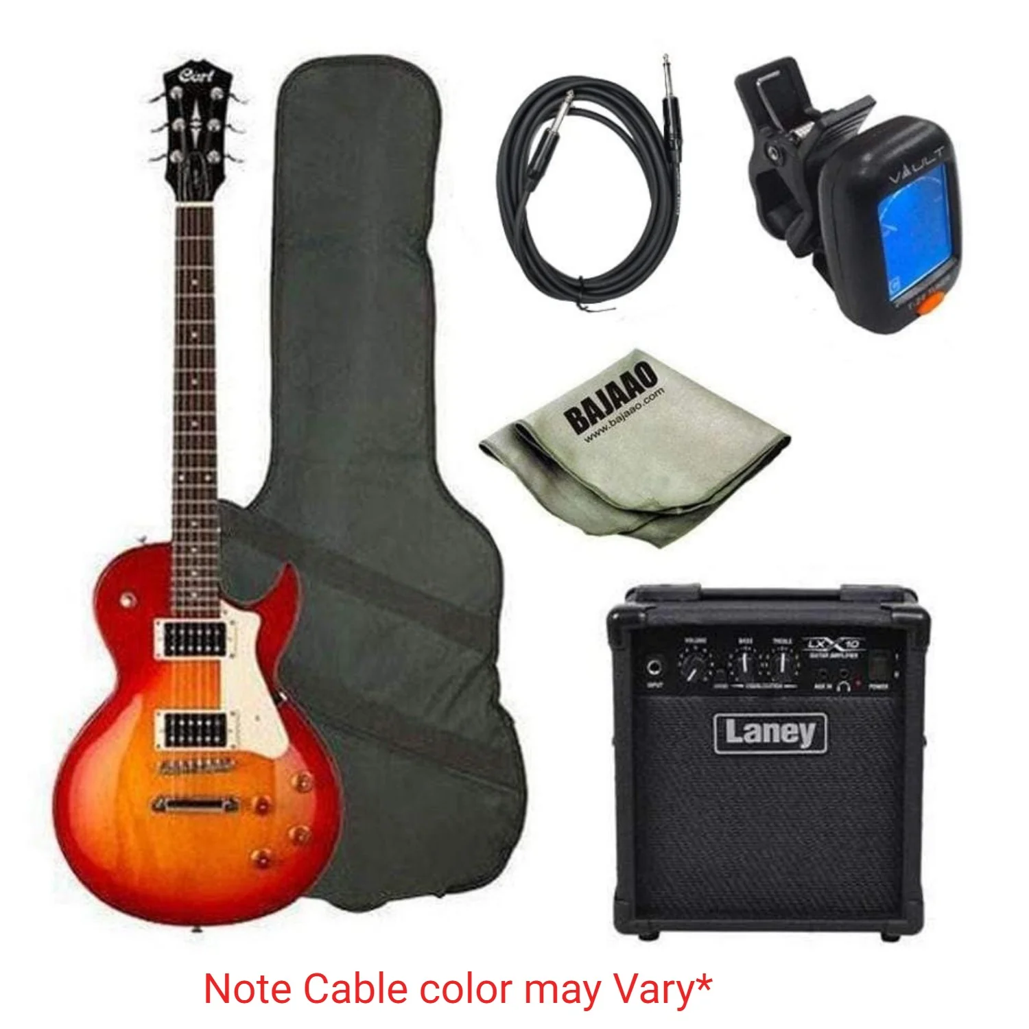 Cort CR100 Les Paul Style Standard Electric Guitar Bundle - Image 5