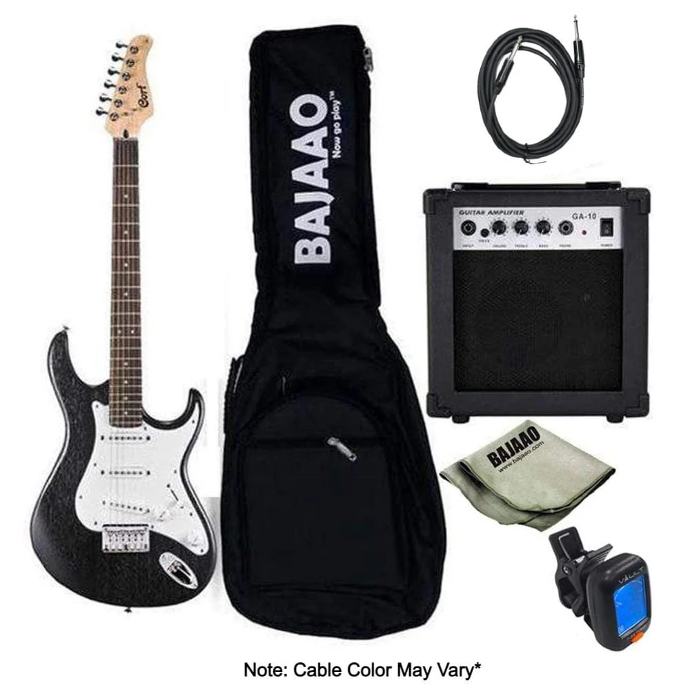 Cort G100 Standard Electric Guitar Bundle with Amplifier, Tuner, Cable and Polishing Cloth