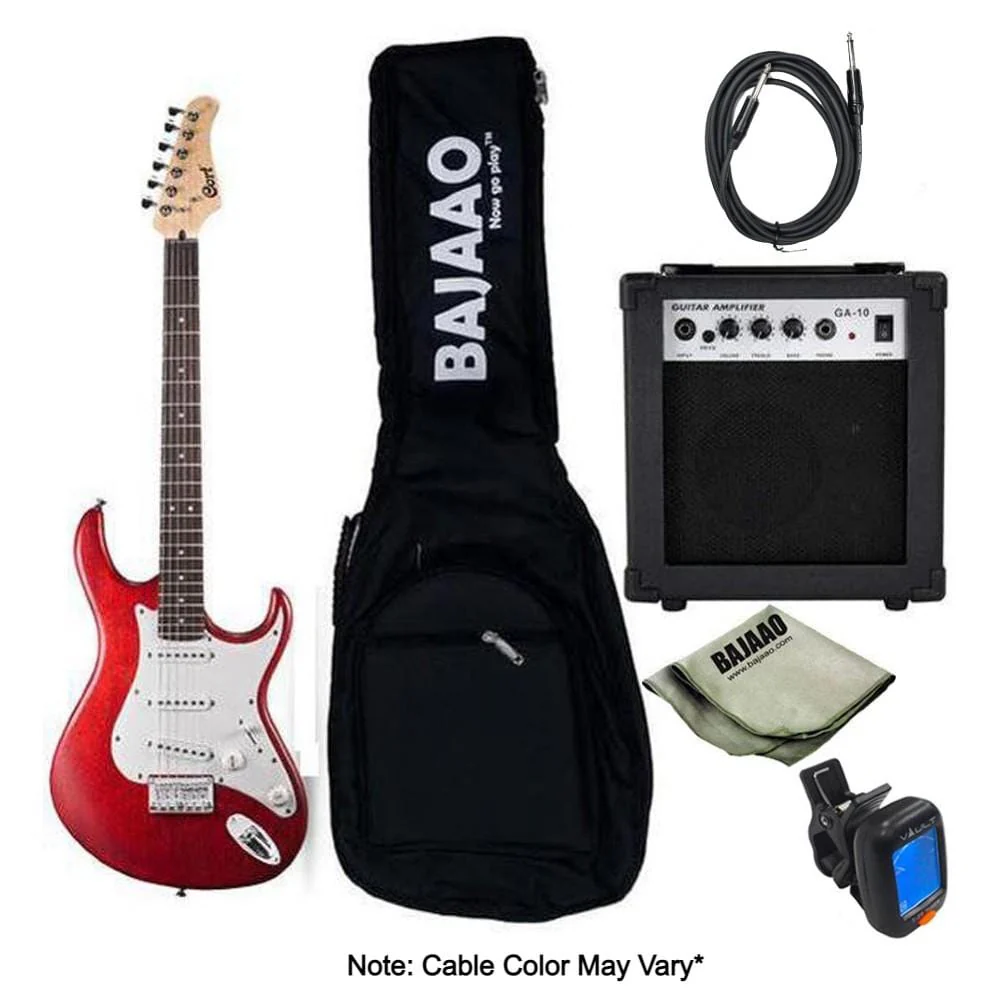 Cort G100 Standard Electric Guitar Bundle with Amplifier, Tuner, Cable and Polishing Cloth - Image 2