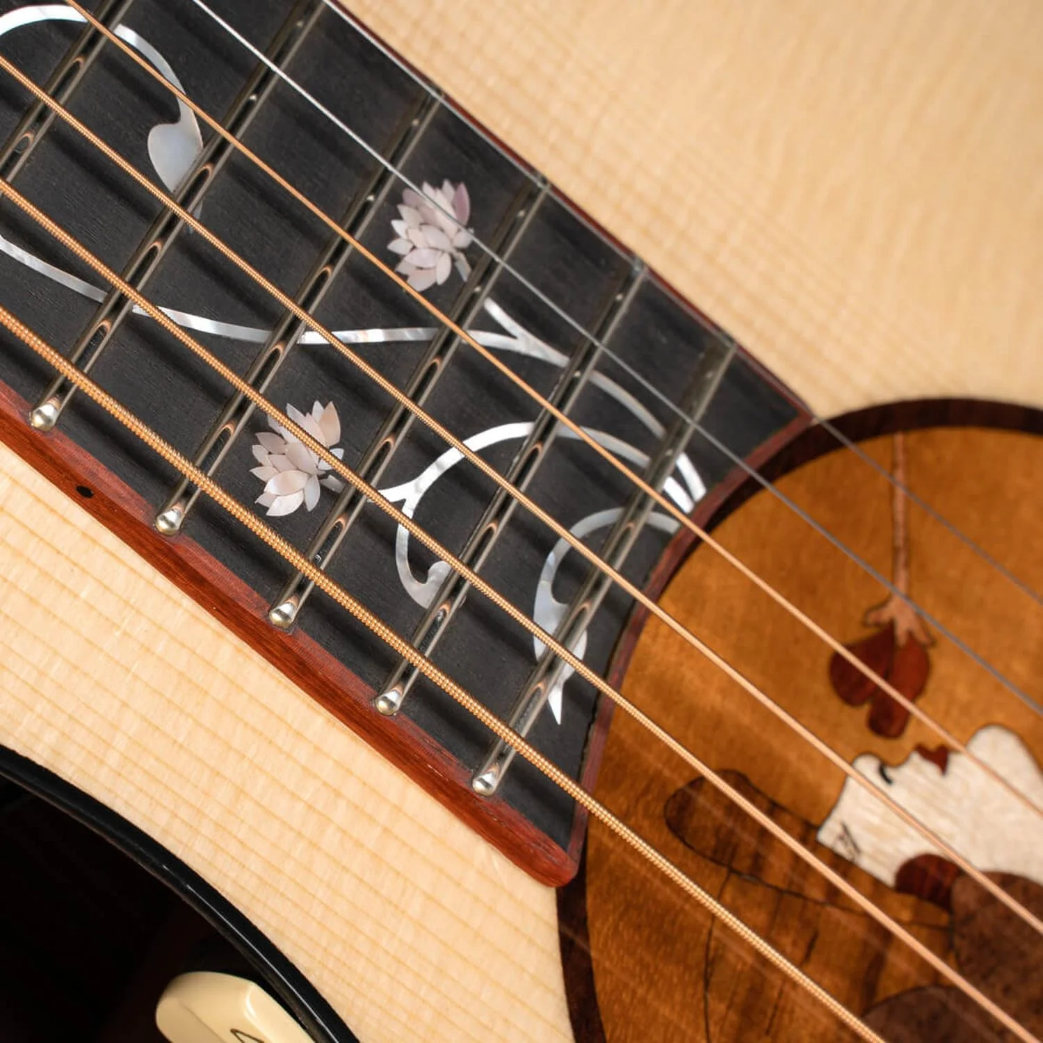 Cort Roselyn Redux 6 String Electro Acoustic Guitar with Case - Natural Glossy - Image 5