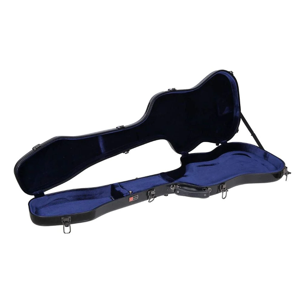 Crossrock CRF-2020P BBK Deluxe Fiberglass Case for Precision Bass Style Guitars with TSA Lock - Black - Image 3