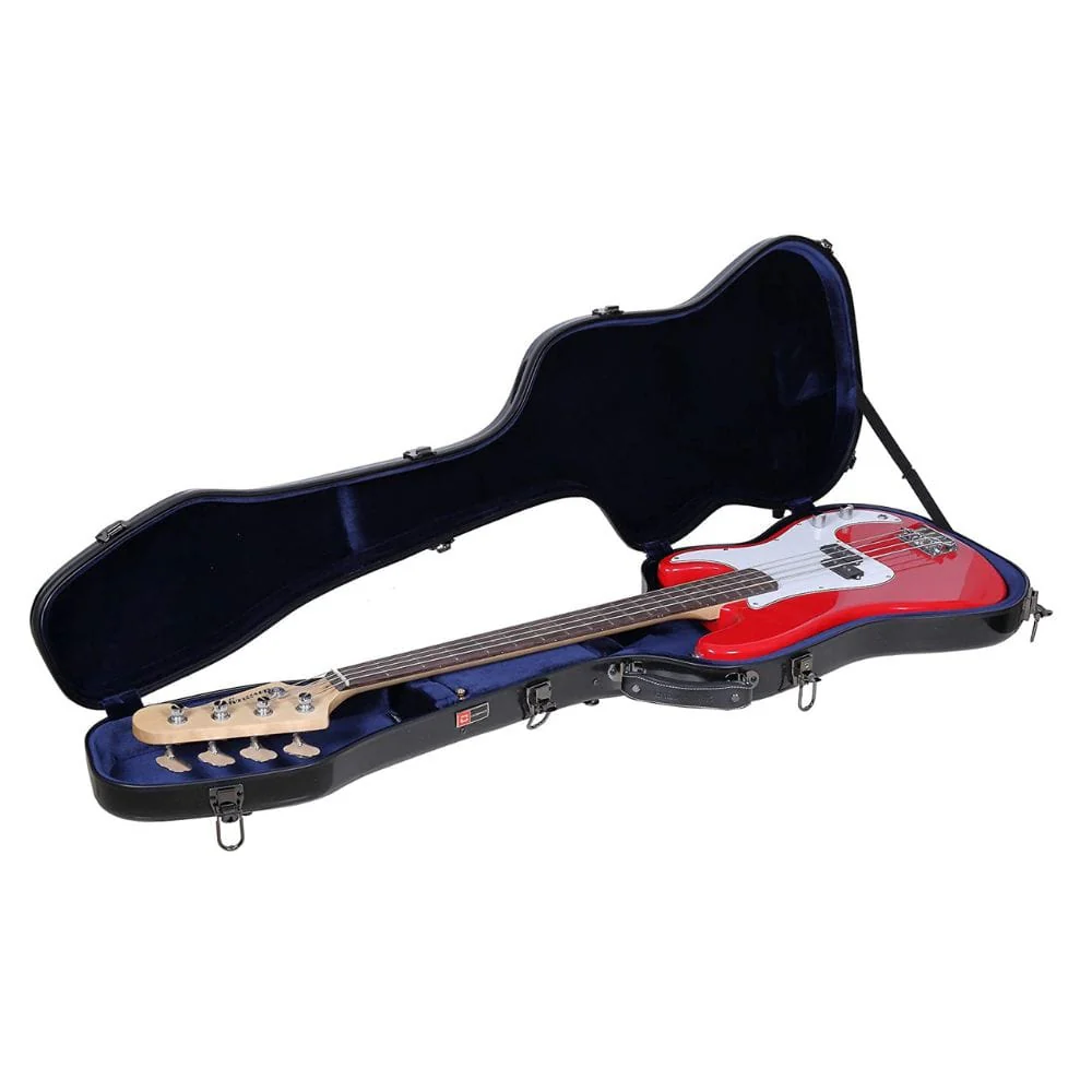 Crossrock CRF-2020P BBK Deluxe Fiberglass Case for Precision Bass Style Guitars with TSA Lock - Black - Image 4