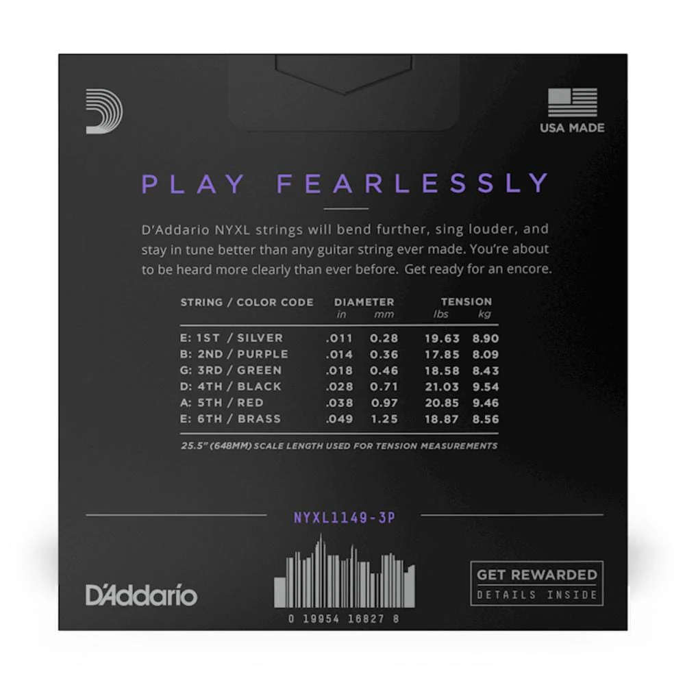 D'Addario NYXL1149 Electric Guitar Strings Nickel Wound Medium 11-49 - Image 5