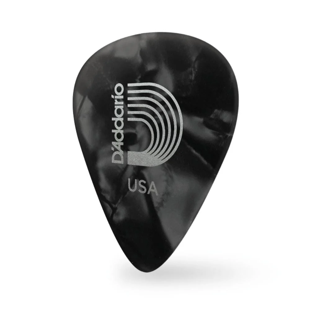 D'Addario Classic Celluloid Black Pearl 0.50mm Light Gauge Guitar Pick - Image 2