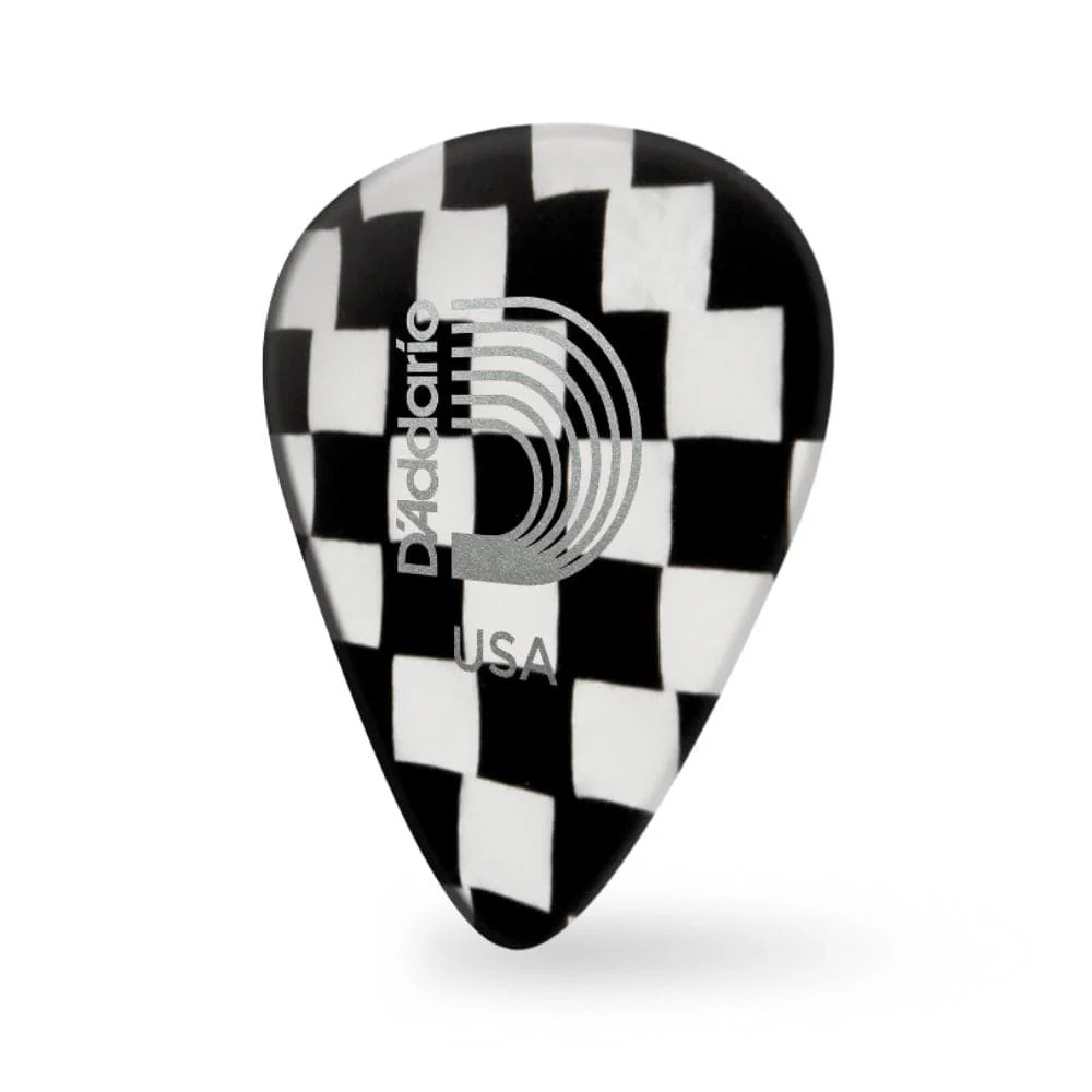 D'Addario Classic Celluloid Checkerboard 1.25mm Extra Heavy Gauge Guitar Pick - Image 2