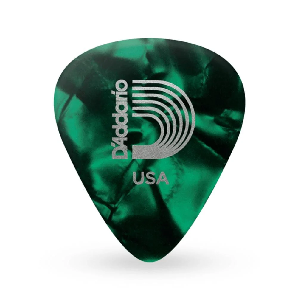 D'Addario Classic Celluloid Green Pearl 0.50mm Light Gauge Guitar Pick