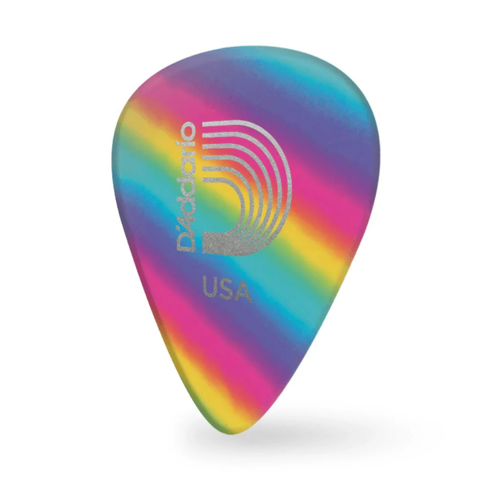 D'Addario Classic Celluloid Rainbow 0.70mm Medium Gauge Guitar Pick - Image 6