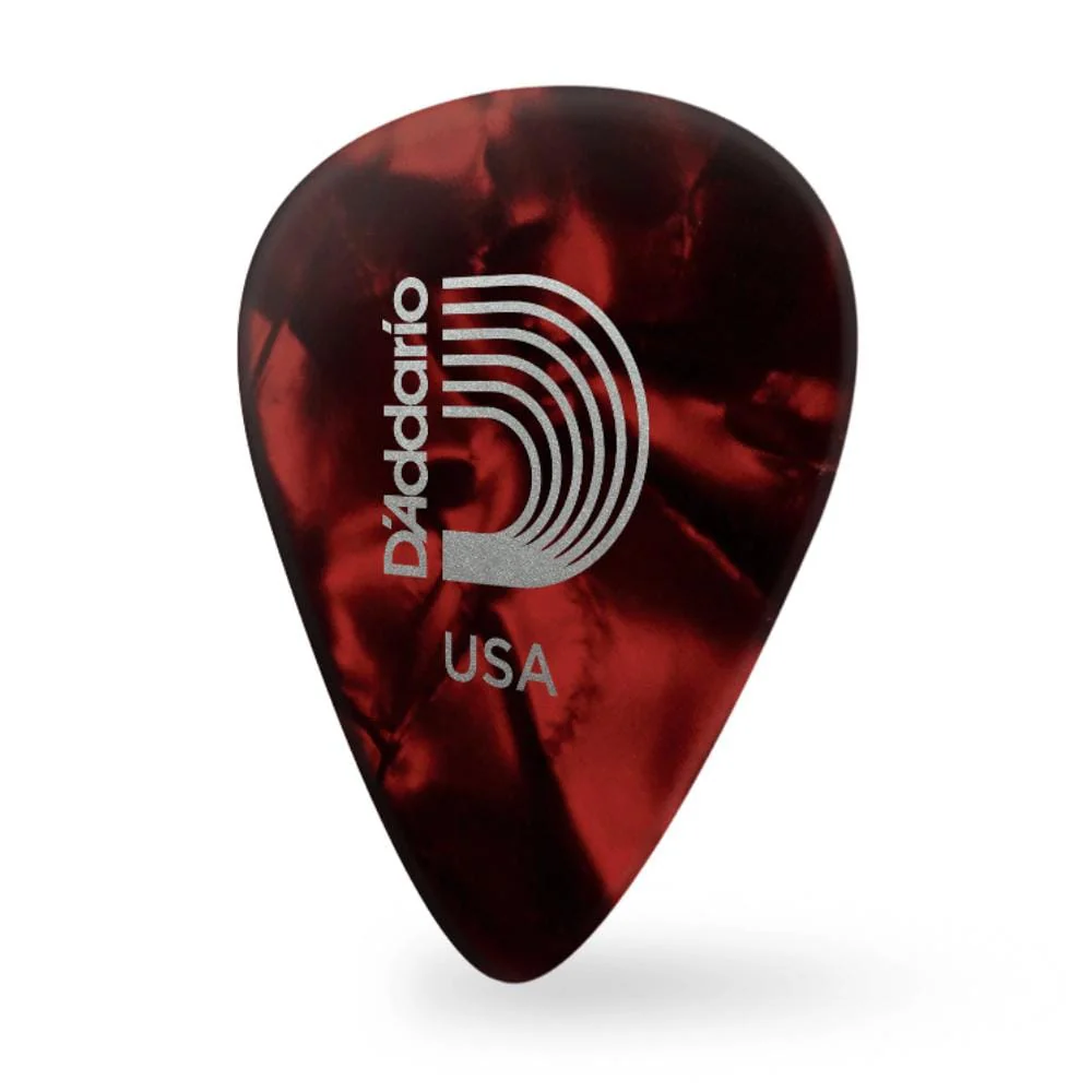 D'Addario Classic Celluloid Red Pearl 0.70mm Medium Gauge Guitar Pick - Image 2