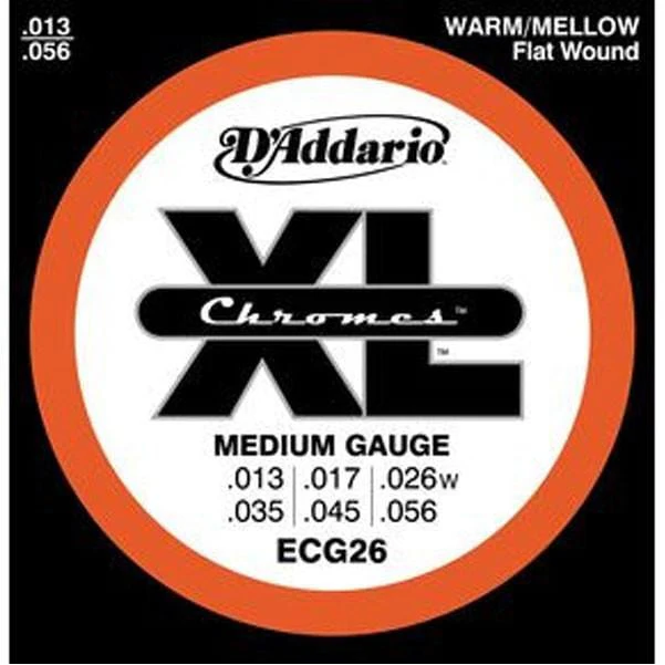 D'Addario ECG26 Electric Guitar Strings - Chromes Medium Gauge - 0.13-0.56
