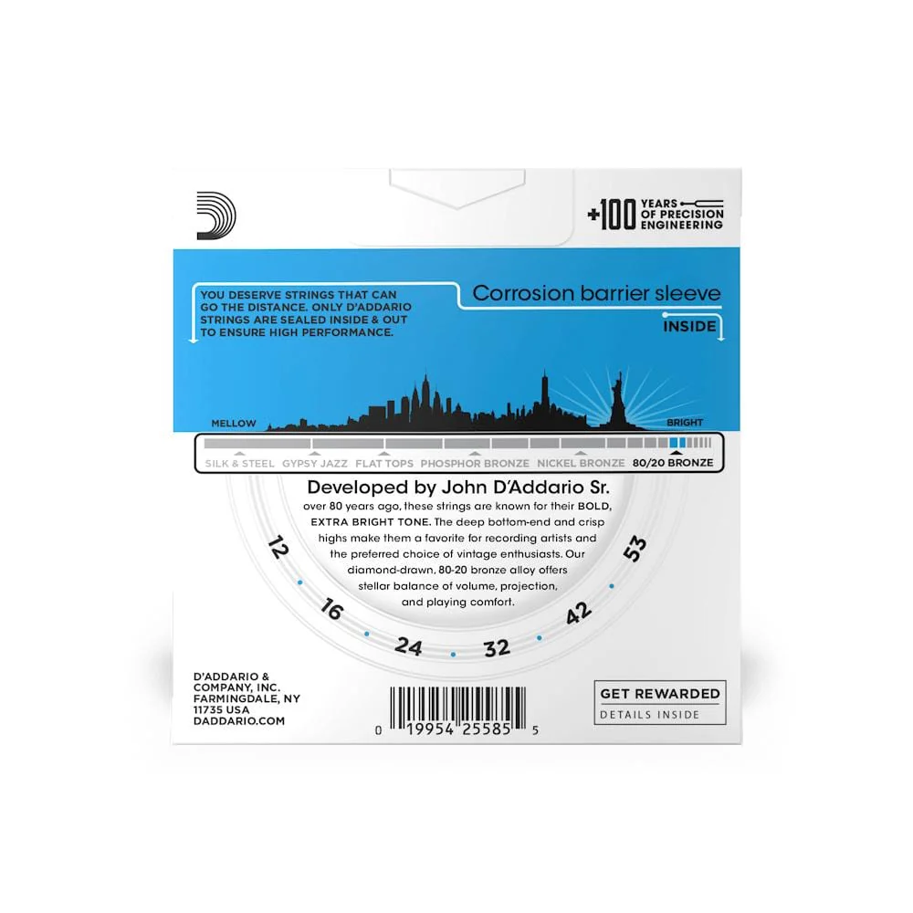 D'Addario EJ11 3D 3 Pack Bronze Acoustic Guitar String - Image 4