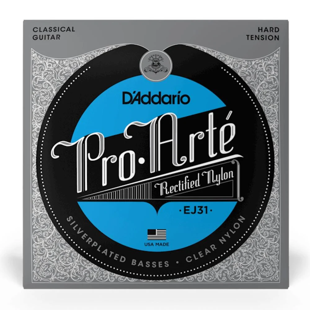 D'Addario EJ31 Rectified Nylon Hard Tension Tie End Classical Guitar String Set