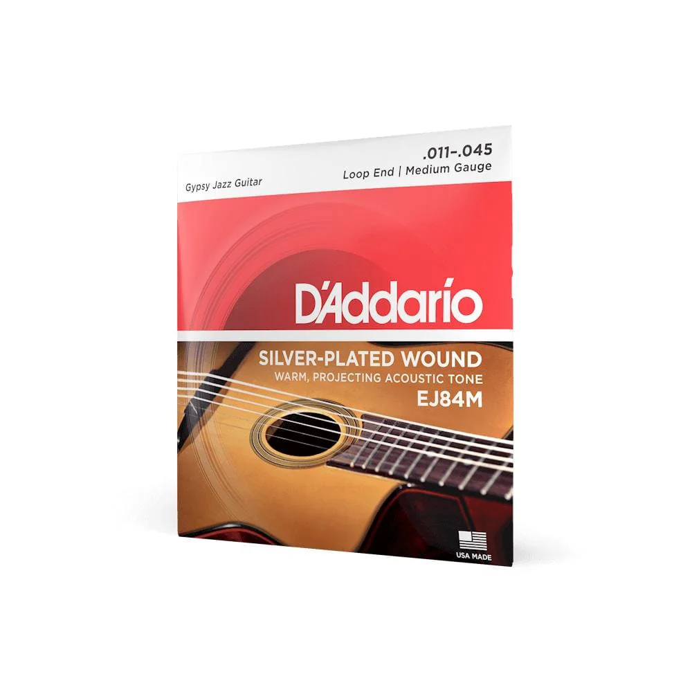D'Addario EJ84M SET Gypsy Jazz Silver Medium Acoustic Guitar String Set