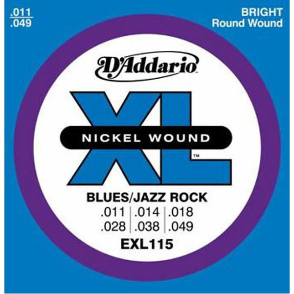 D'Addario EXL115 0.11 - 0.49 Nickel Electric Guitar Strings - 0.11-0.49