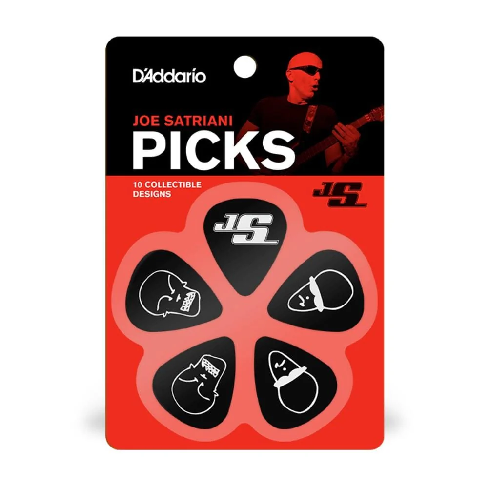 D'Addario Joe Satriani Signature Guitar Picks Black- Pack of 10