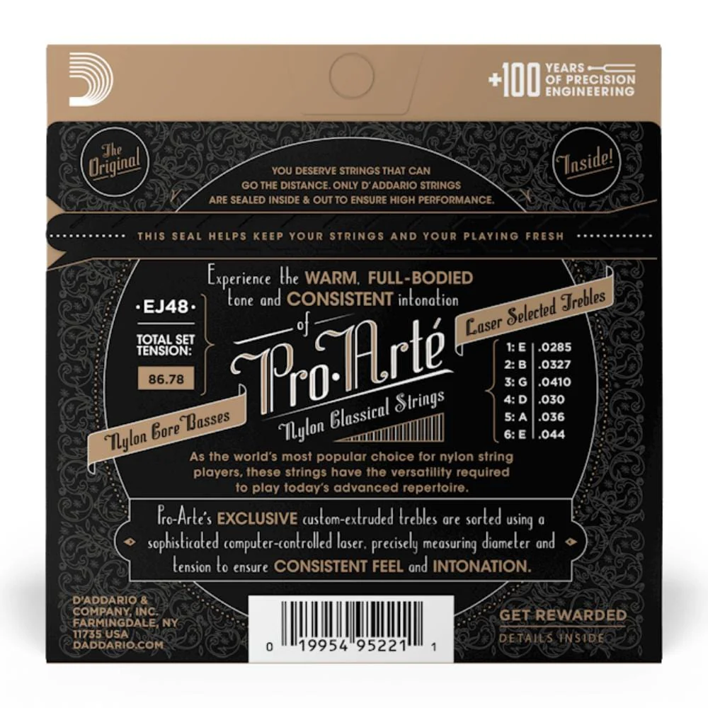 DAddario Pro-Arté EJ48 80/20 Bronze Wrap Nylon Core Classical Guitar String Set - Image 3