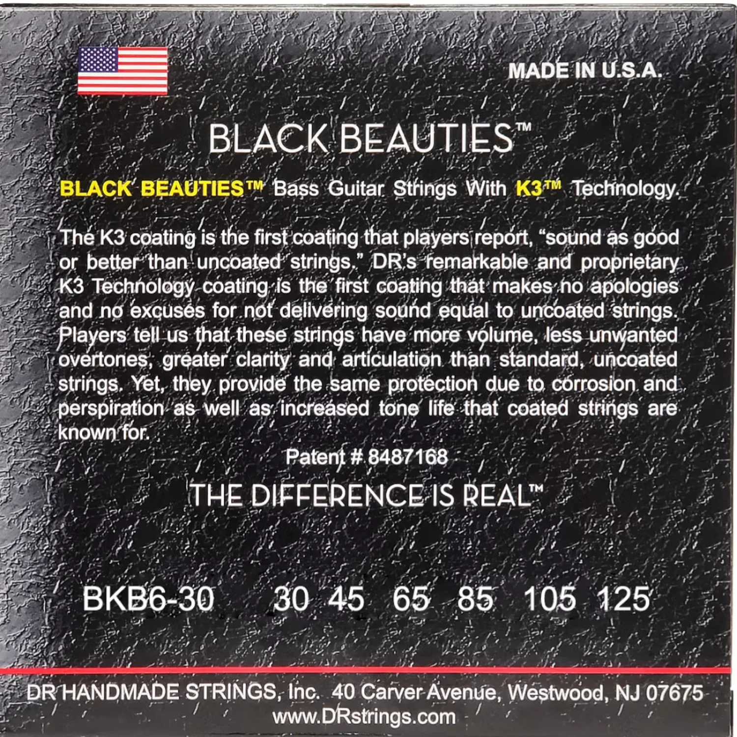 DR String BKB6-30 Black Beauties Medium Bass Guitar 6 Strings Set - .030-.125 - Image 2