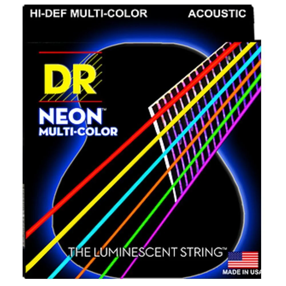 DR String NMCA HI-DEF Neon Multi-Color Coated Acoustic Guitar Strings - Image 3