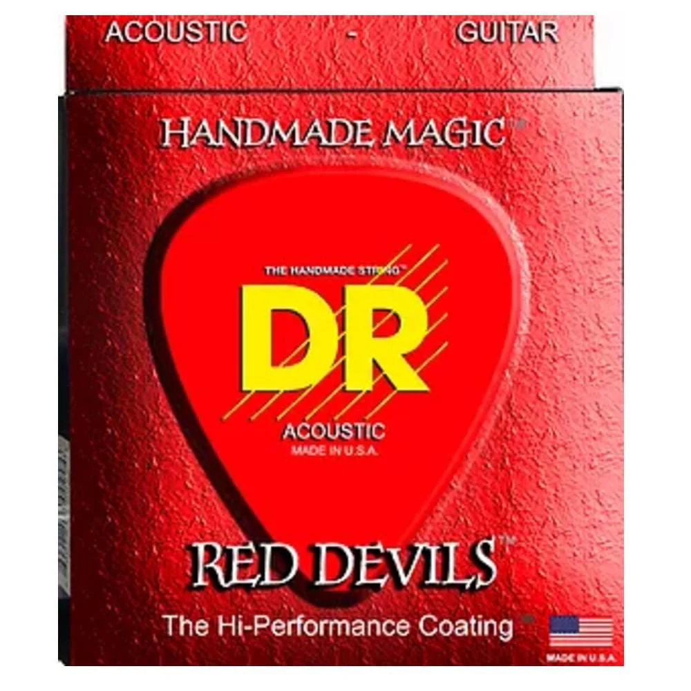 DR String RDA Red Devils Red Colored Acoustic Guitar Strings - Image 3