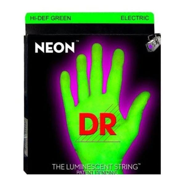 DR Strings NGE-10 Electric Guitar Strings, Medium - NEON HiDef Green