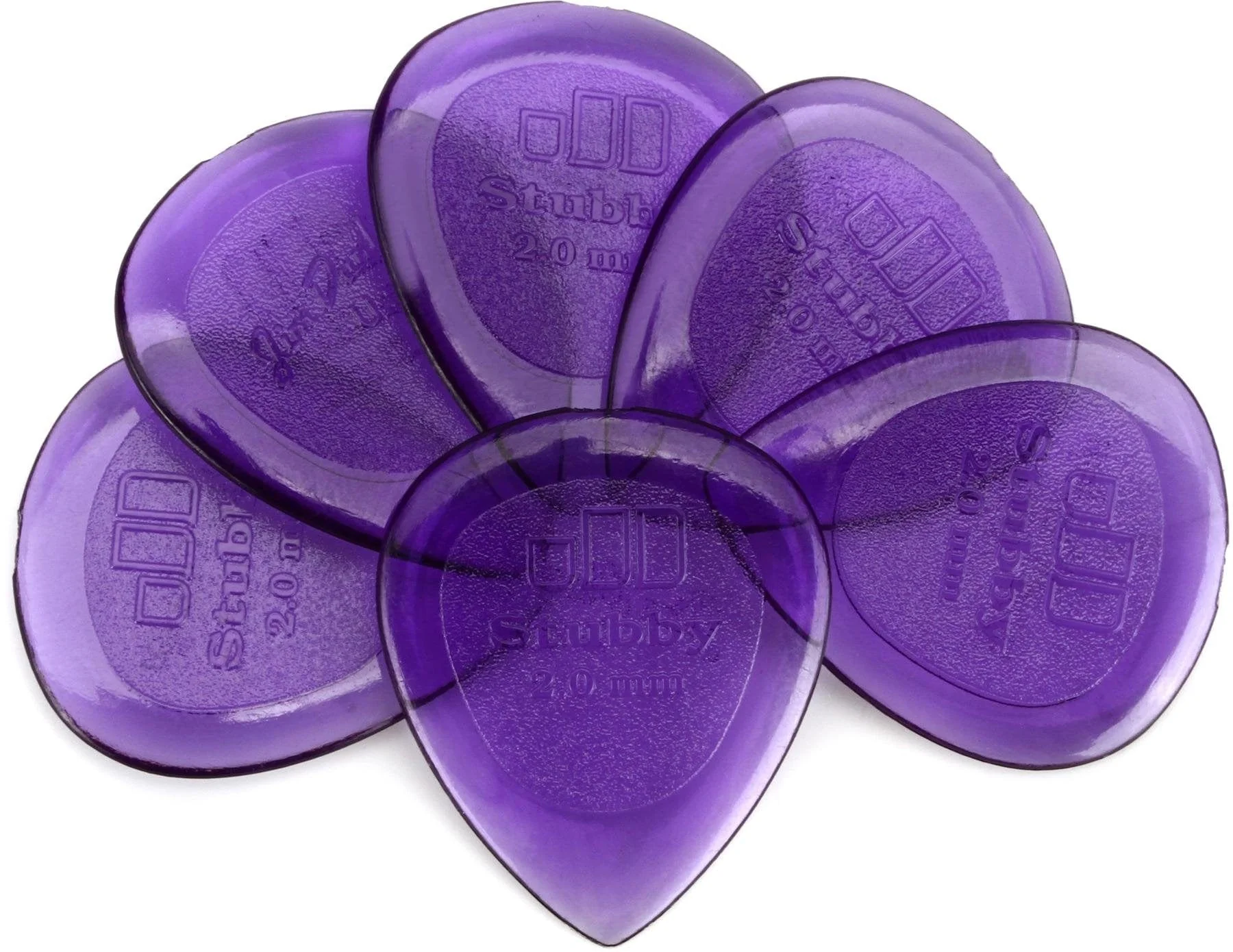 Dunlop Stubby Guitar Picks - Pack of 6 - 2MM